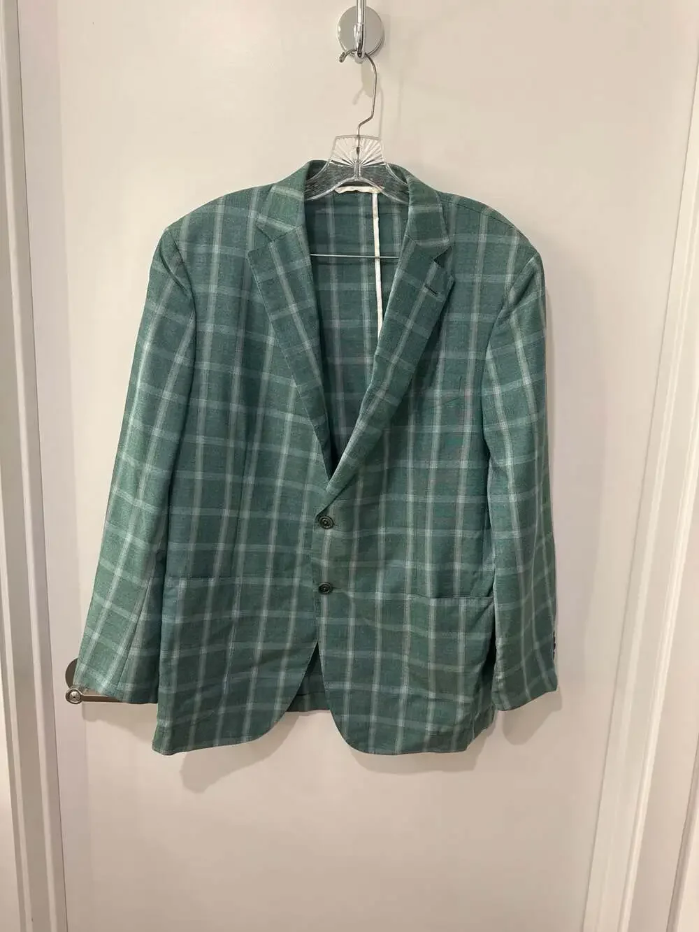 Ermenegildo Zegna Green Windowpane Plaid Sport Coat Blazer